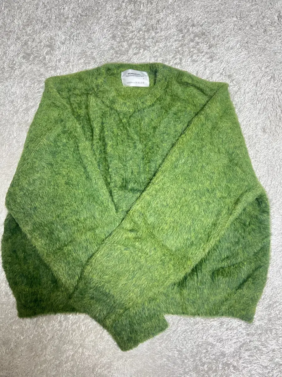 [XL]노메뉴얼 CROPPED HAIRY KNIT-GRASS GREEN